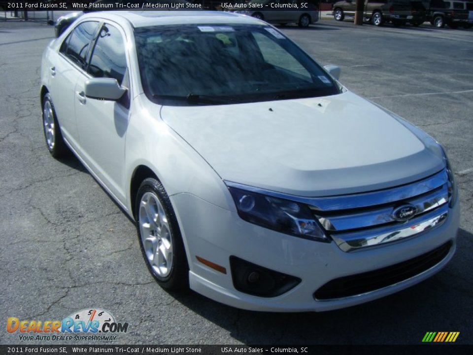 2011 Ford Fusion SE White Platinum Tri-Coat / Medium Light Stone Photo #1