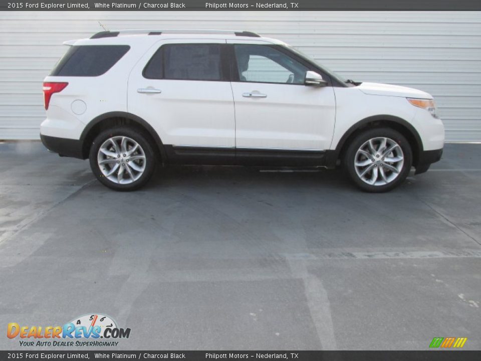 2015 Ford Explorer Limited White Platinum / Charcoal Black Photo #3