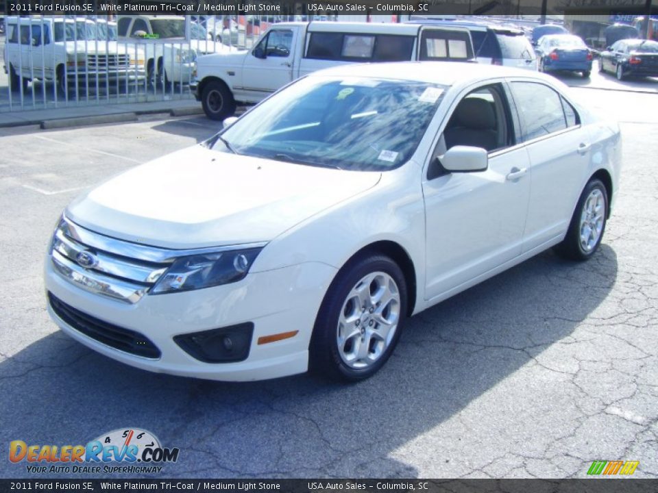 2011 Ford Fusion SE White Platinum Tri-Coat / Medium Light Stone Photo #2