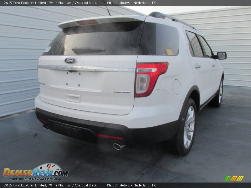 2015 Ford Explorer Limited White Platinum / Charcoal Black Photo #4
