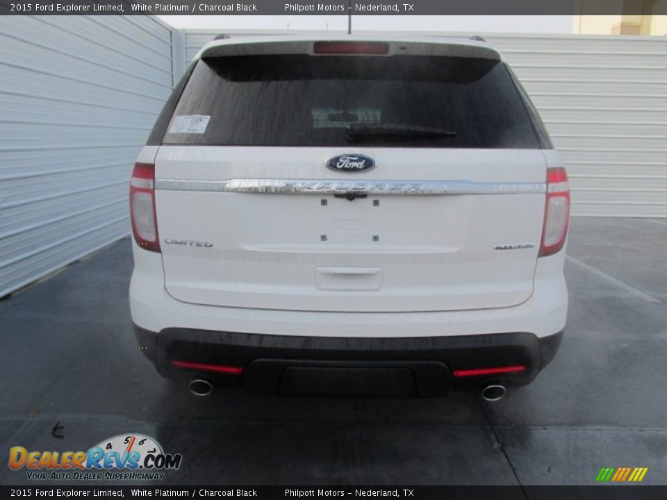 2015 Ford Explorer Limited White Platinum / Charcoal Black Photo #5
