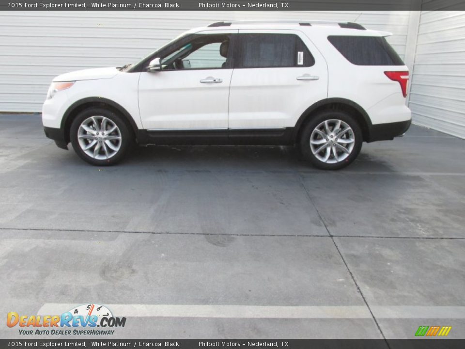2015 Ford Explorer Limited White Platinum / Charcoal Black Photo #6