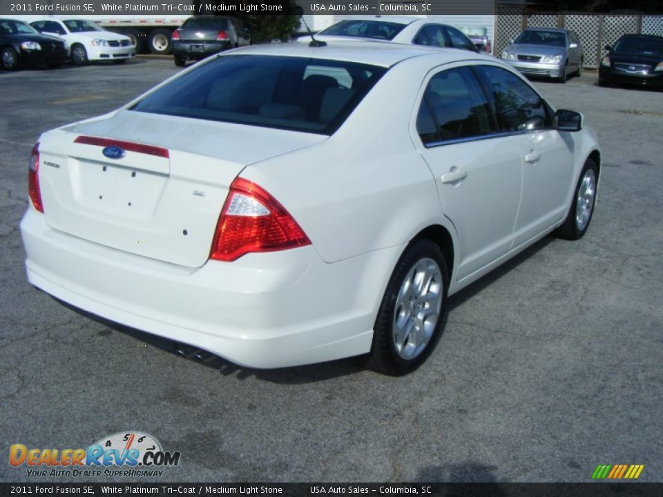 2011 Ford Fusion SE White Platinum Tri-Coat / Medium Light Stone Photo #4