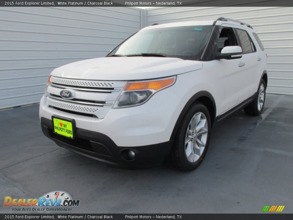 2015 Ford Explorer Limited White Platinum / Charcoal Black Photo #7