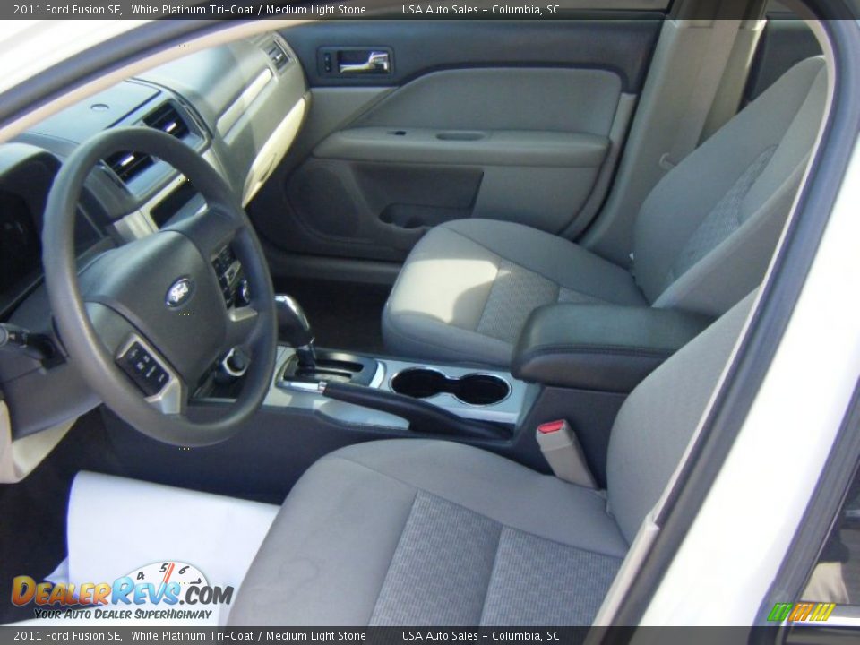 2011 Ford Fusion SE White Platinum Tri-Coat / Medium Light Stone Photo #6
