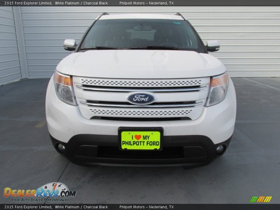 2015 Ford Explorer Limited White Platinum / Charcoal Black Photo #8