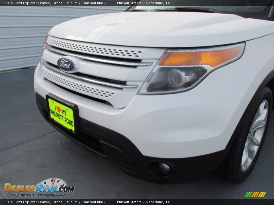 2015 Ford Explorer Limited White Platinum / Charcoal Black Photo #10