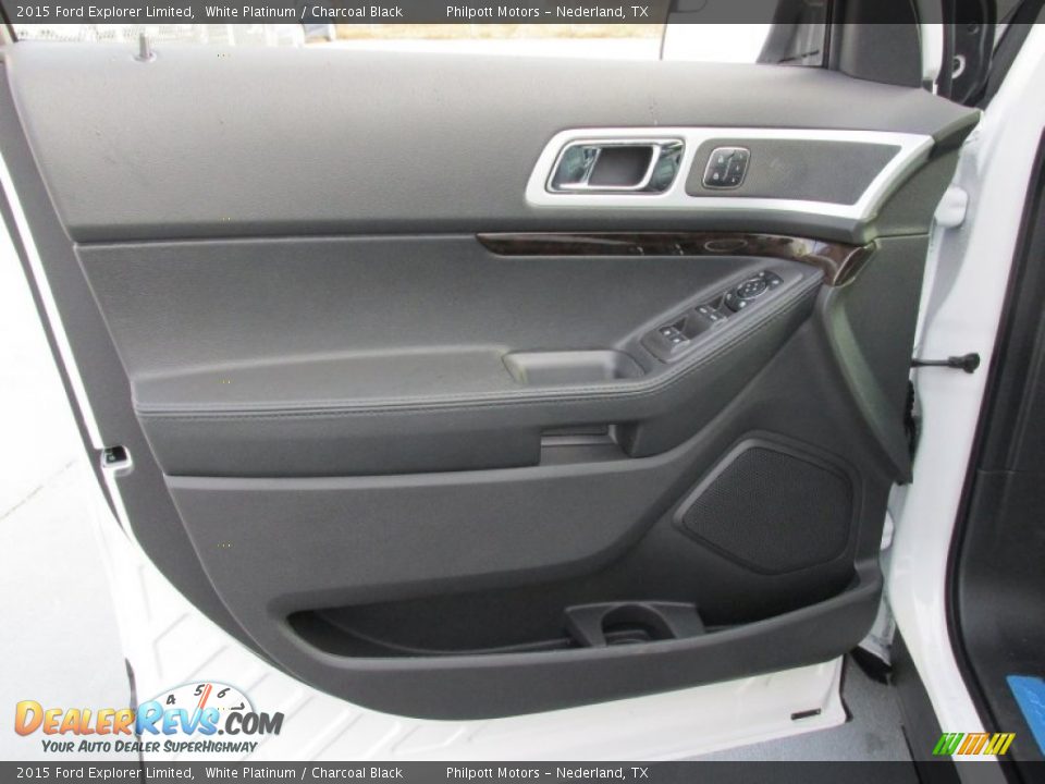 2015 Ford Explorer Limited White Platinum / Charcoal Black Photo #23