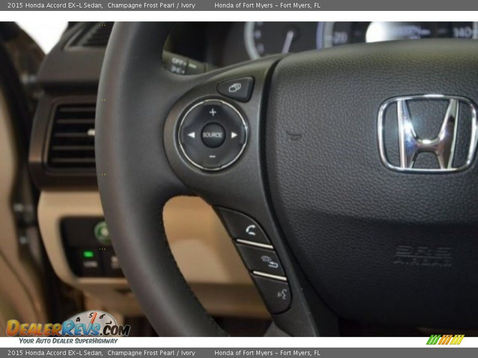 2015 Honda Accord EX-L Sedan Champagne Frost Pearl / Ivory Photo #22