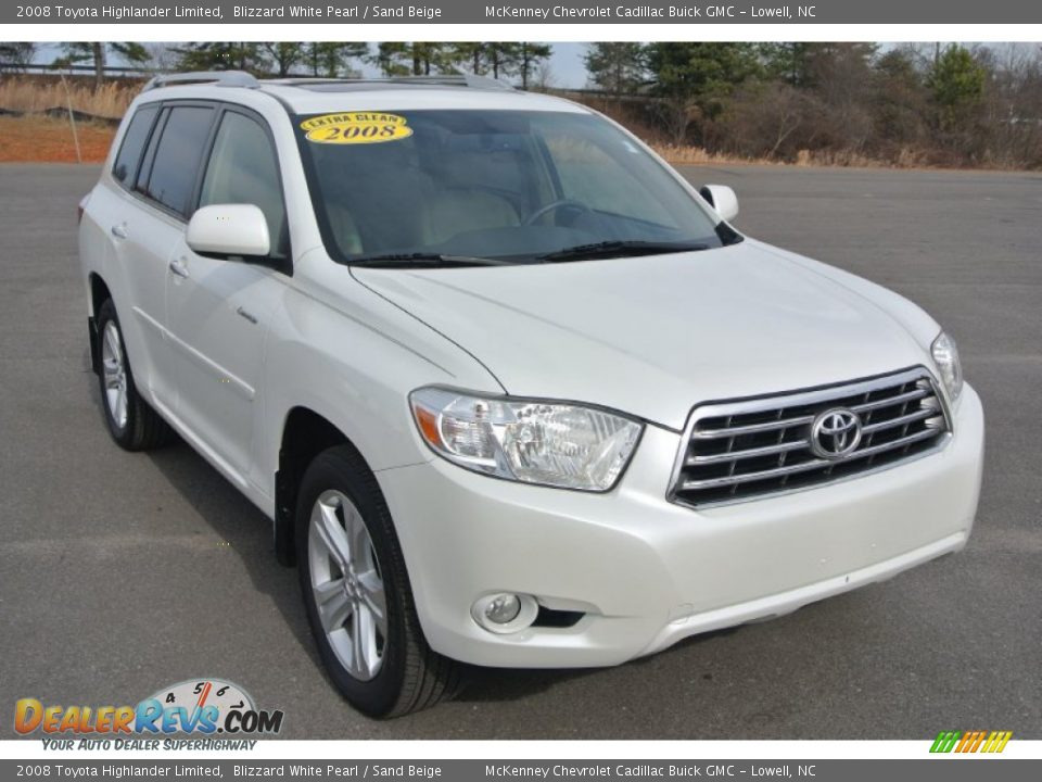 2008 Toyota Highlander Limited Blizzard White Pearl / Sand Beige Photo #1