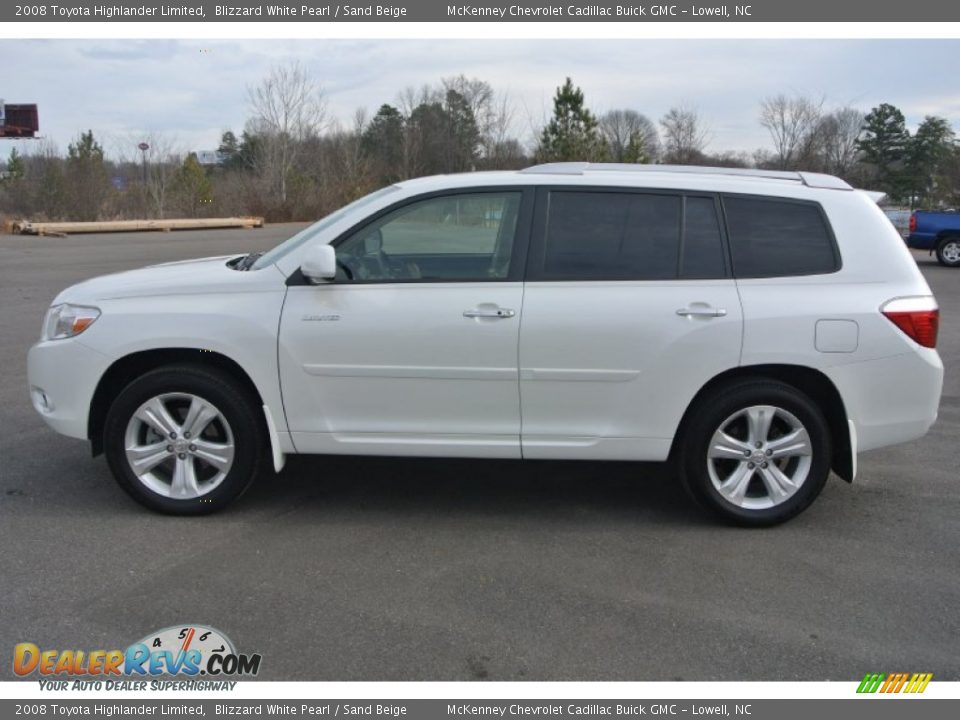 2008 Toyota Highlander Limited Blizzard White Pearl / Sand Beige Photo #3