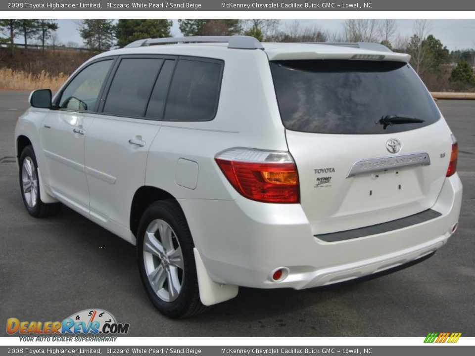 2008 Toyota Highlander Limited Blizzard White Pearl / Sand Beige Photo #4