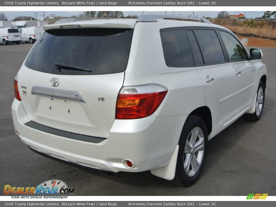 2008 Toyota Highlander Limited Blizzard White Pearl / Sand Beige Photo #5