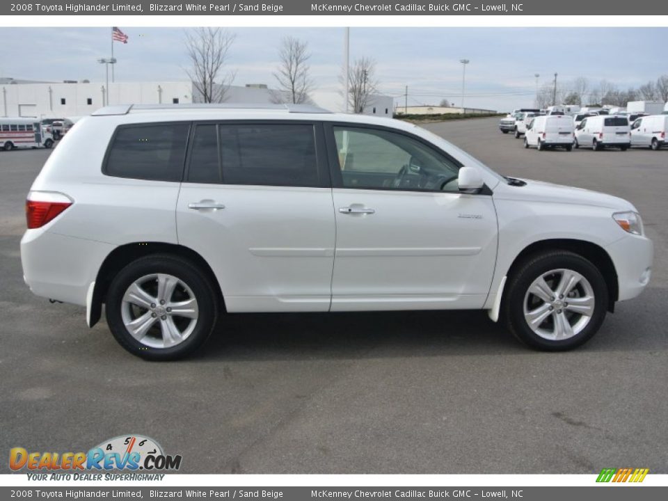 2008 Toyota Highlander Limited Blizzard White Pearl / Sand Beige Photo #6