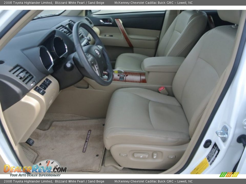 2008 Toyota Highlander Limited Blizzard White Pearl / Sand Beige Photo #9