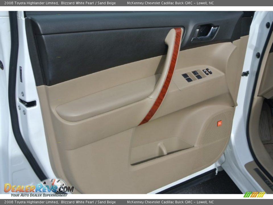 2008 Toyota Highlander Limited Blizzard White Pearl / Sand Beige Photo #11