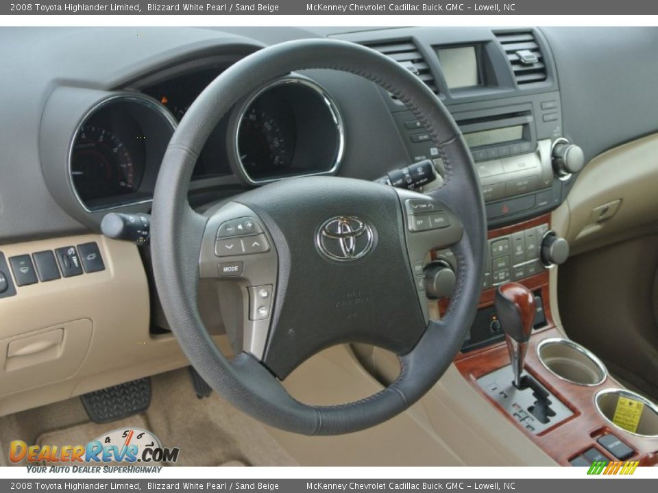 2008 Toyota Highlander Limited Blizzard White Pearl / Sand Beige Photo #33