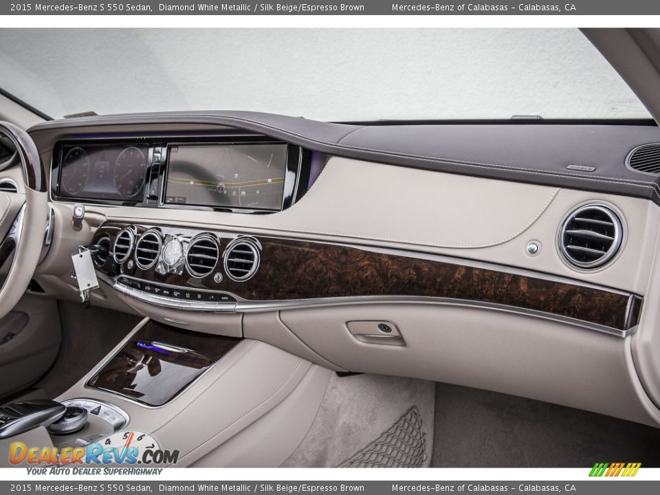 2015 Mercedes-Benz S 550 Sedan Diamond White Metallic / Silk Beige/Espresso Brown Photo #8