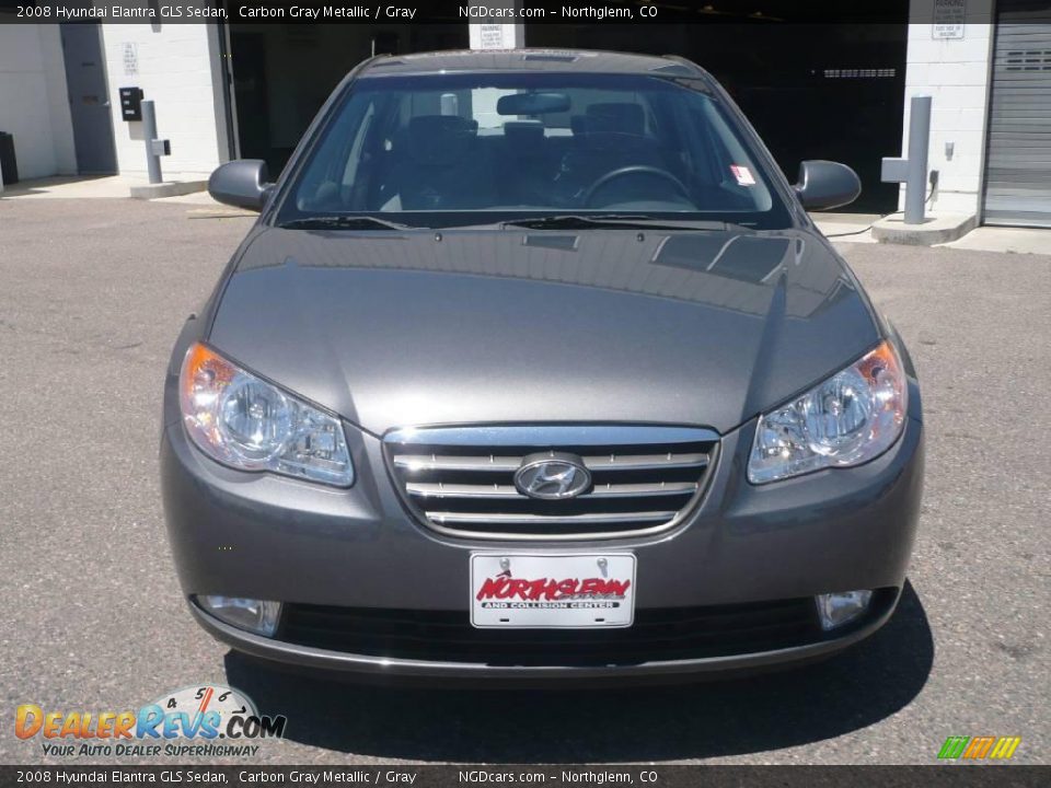 2008 Hyundai Elantra GLS Sedan Carbon Gray Metallic / Gray Photo #2
