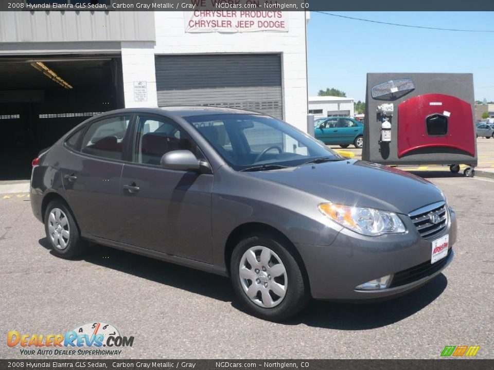 2008 Hyundai Elantra GLS Sedan Carbon Gray Metallic / Gray Photo #3