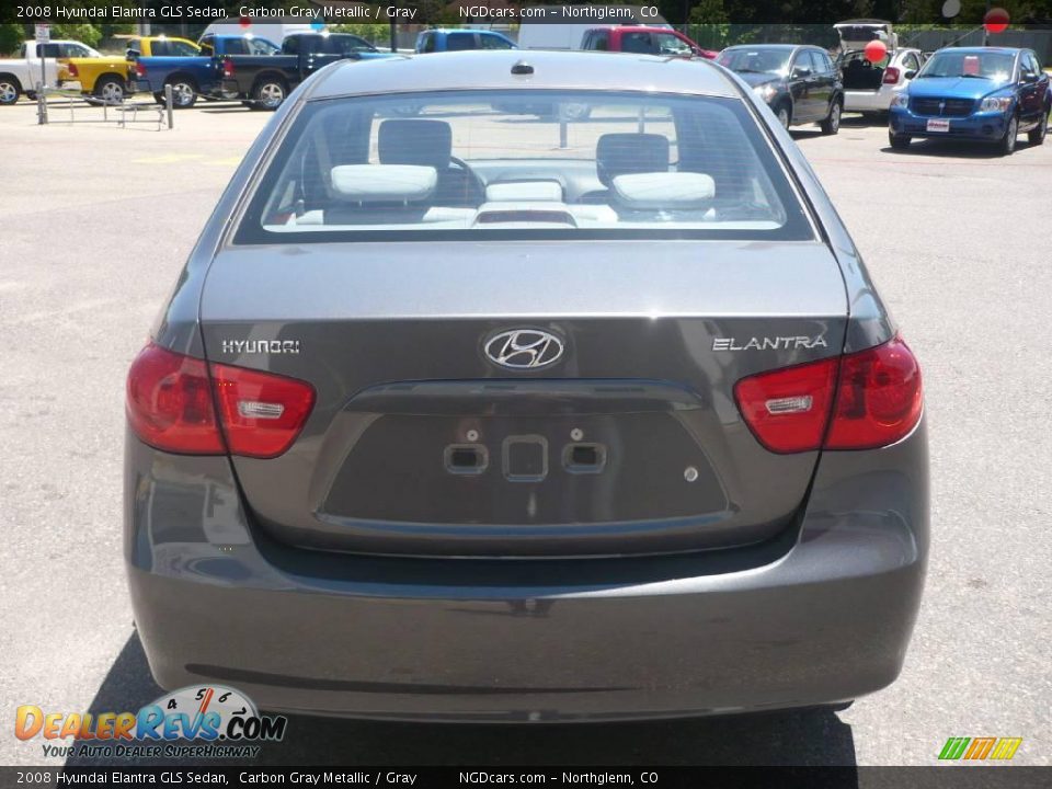 2008 Hyundai Elantra GLS Sedan Carbon Gray Metallic / Gray Photo #4