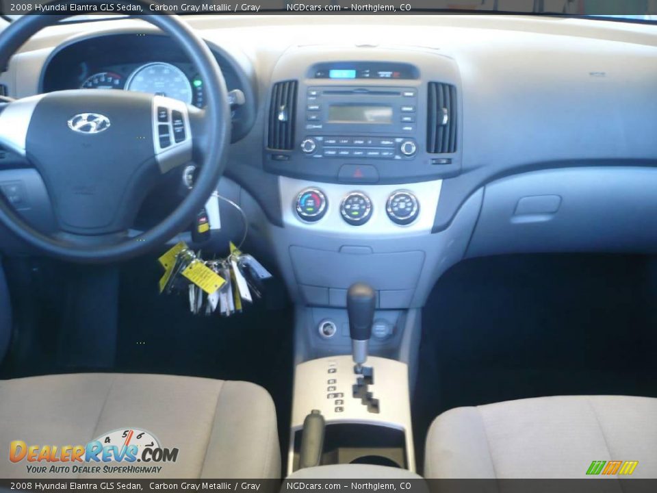 2008 Hyundai Elantra GLS Sedan Carbon Gray Metallic / Gray Photo #10