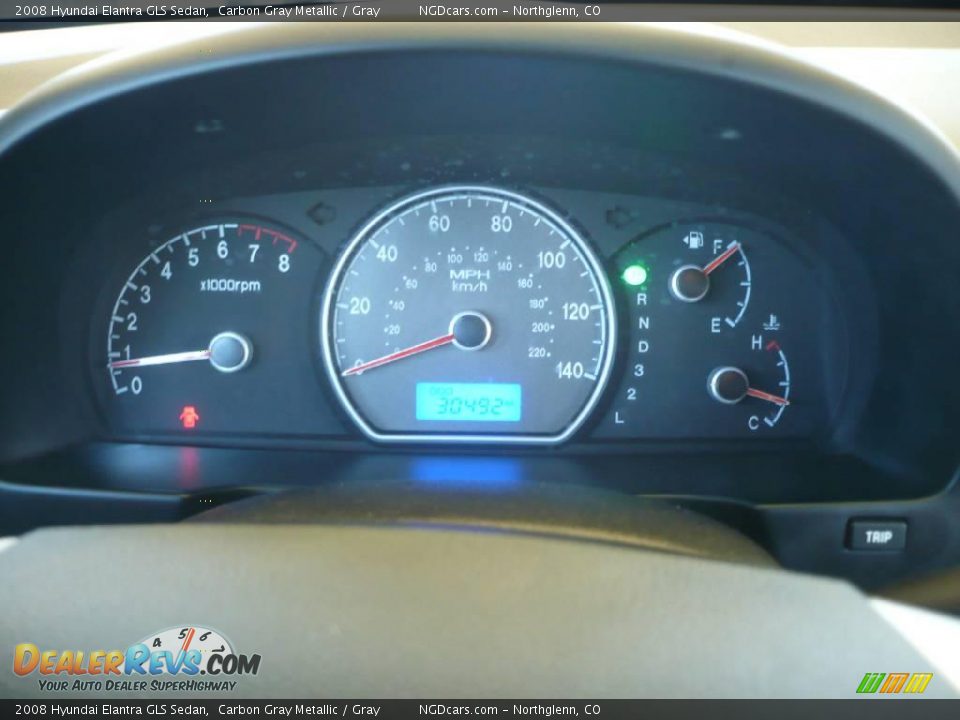 2008 Hyundai Elantra GLS Sedan Carbon Gray Metallic / Gray Photo #11