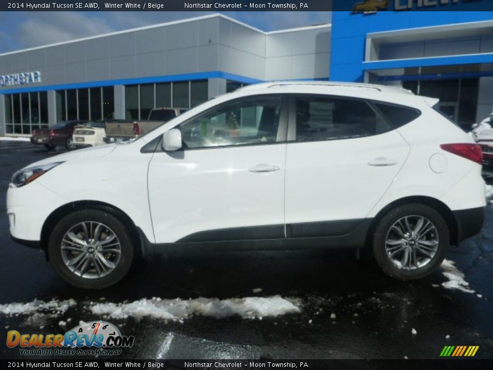 2014 Hyundai Tucson SE AWD Winter White / Beige Photo #2