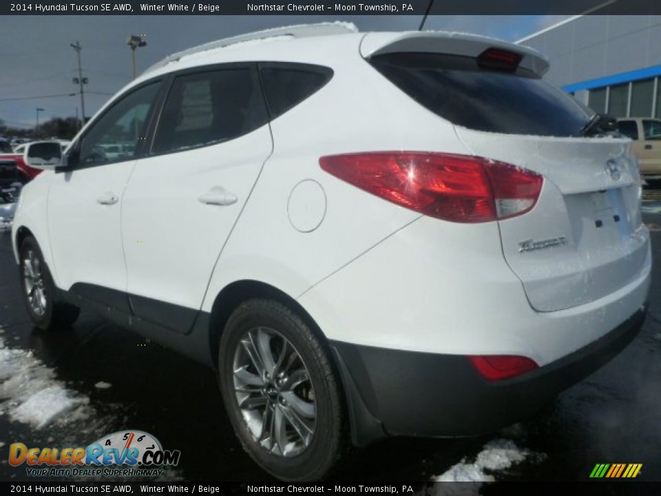 2014 Hyundai Tucson SE AWD Winter White / Beige Photo #3