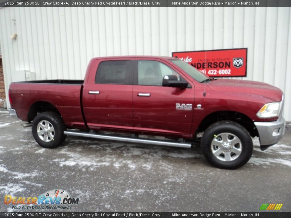 2015 Ram 2500 SLT Crew Cab 4x4 Deep Cherry Red Crystal Pearl / Black/Diesel Gray Photo #2