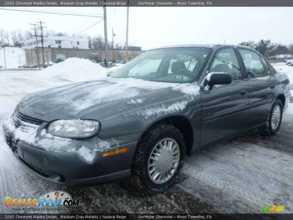 2003 Chevrolet Malibu Sedan Medium Gray Metallic / Neutral Beige Photo #1