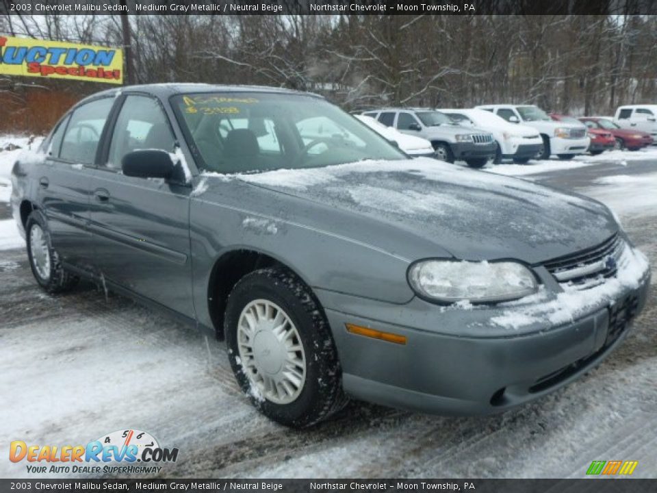 2003 Chevrolet Malibu Sedan Medium Gray Metallic / Neutral Beige Photo #5