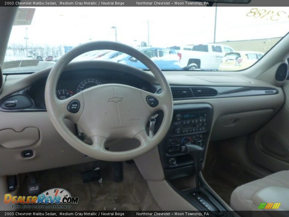 2003 Chevrolet Malibu Sedan Medium Gray Metallic / Neutral Beige Photo #10