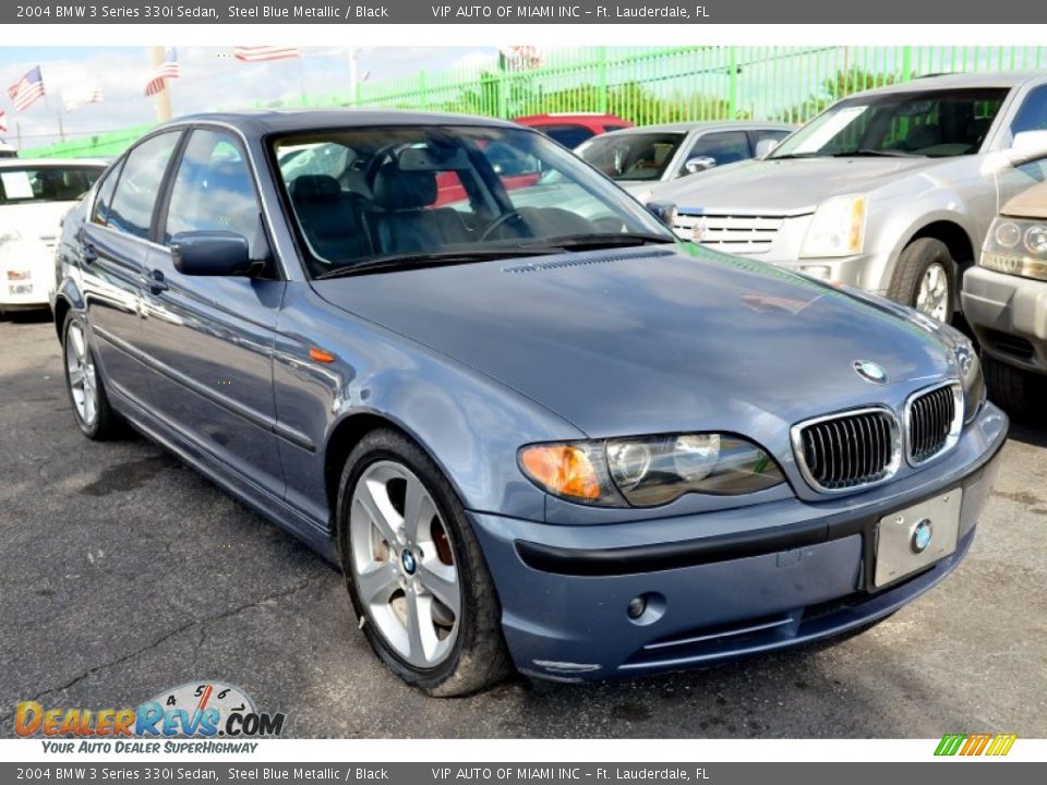 2004 BMW 3 Series 330i Sedan Steel Blue Metallic / Black Photo #4