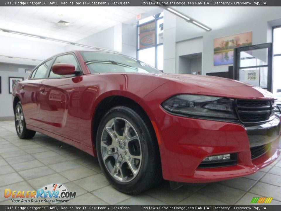 2015 Dodge Charger SXT AWD Redline Red Tri-Coat Pearl / Black/Pearl Photo #3