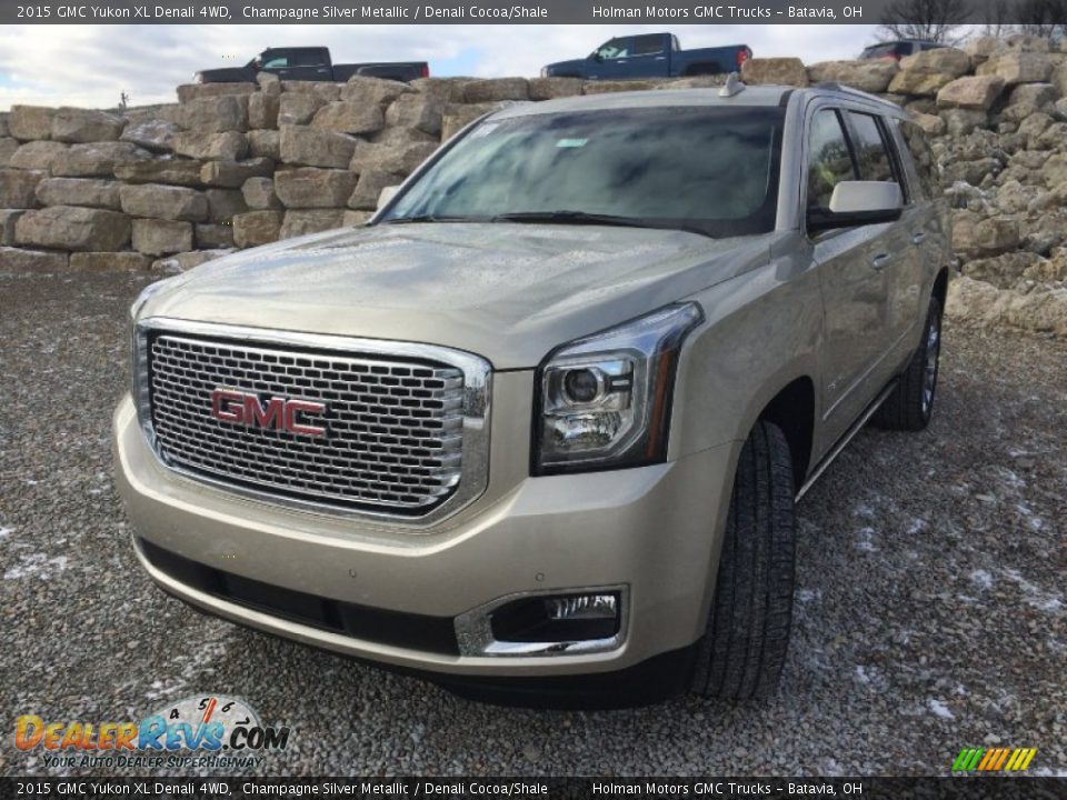 2015 GMC Yukon XL Denali 4WD Champagne Silver Metallic / Denali Cocoa/Shale Photo #2