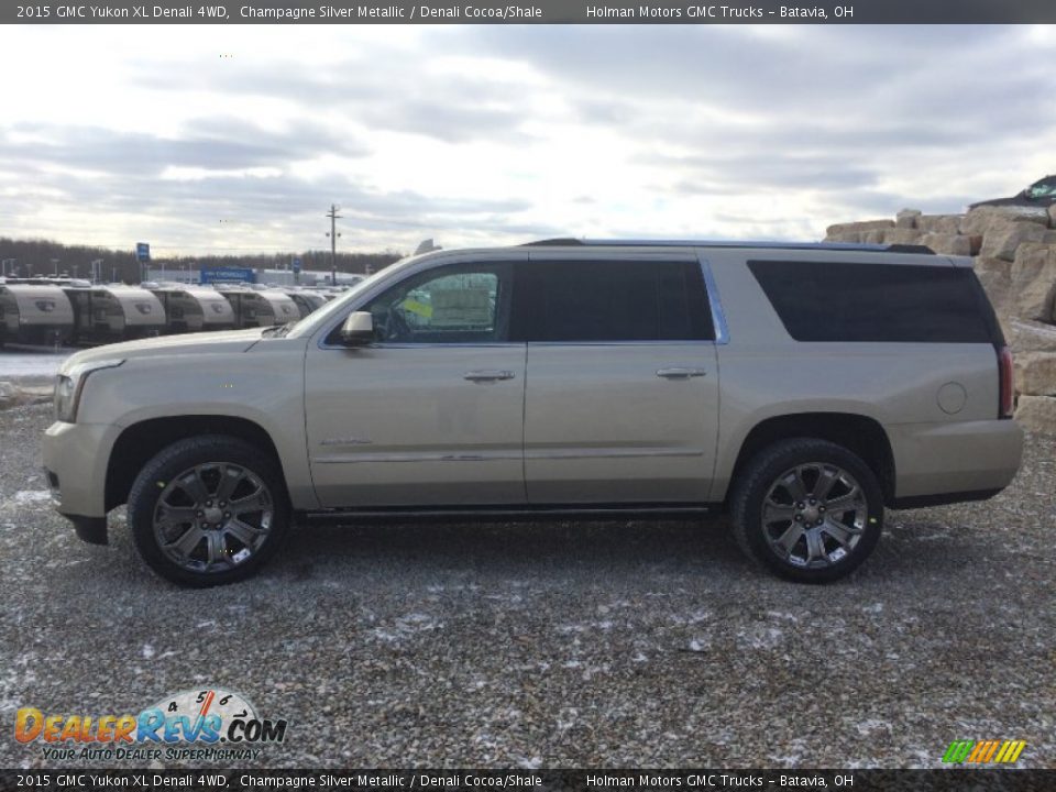 2015 GMC Yukon XL Denali 4WD Champagne Silver Metallic / Denali Cocoa/Shale Photo #3
