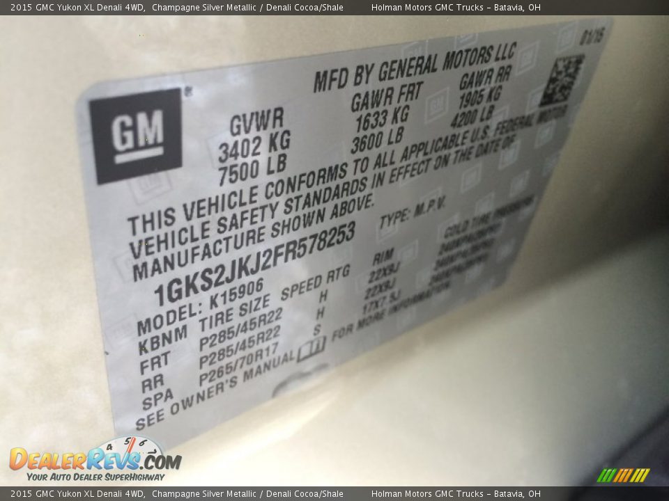 2015 GMC Yukon XL Denali 4WD Champagne Silver Metallic / Denali Cocoa/Shale Photo #5