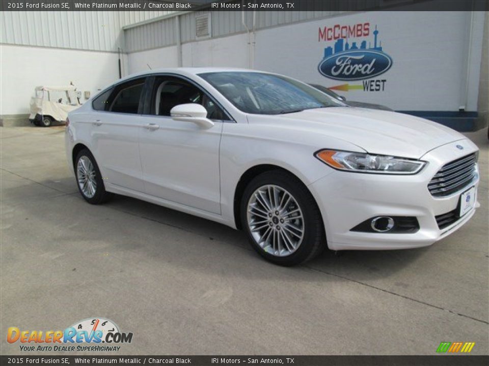 2015 Ford Fusion SE White Platinum Metallic / Charcoal Black Photo #1