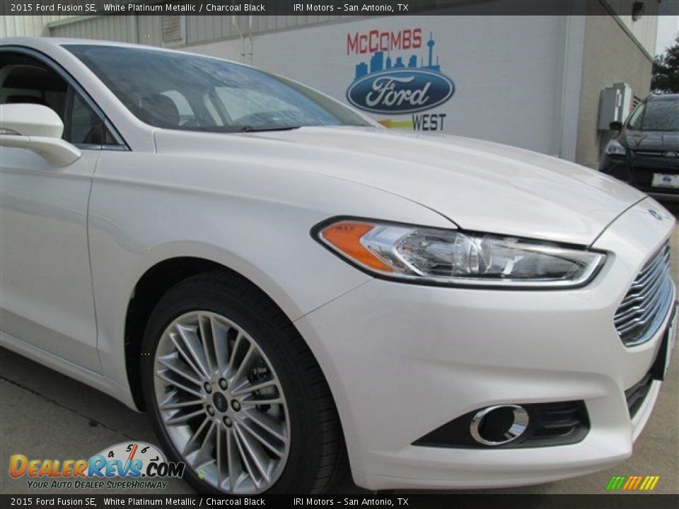 2015 Ford Fusion SE White Platinum Metallic / Charcoal Black Photo #3