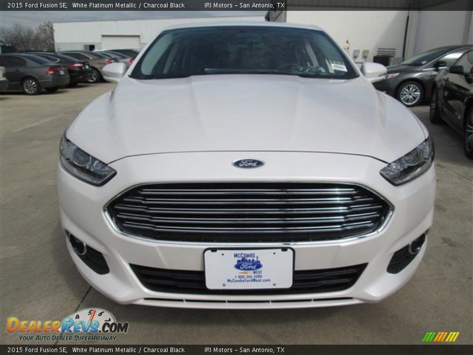 2015 Ford Fusion SE White Platinum Metallic / Charcoal Black Photo #5