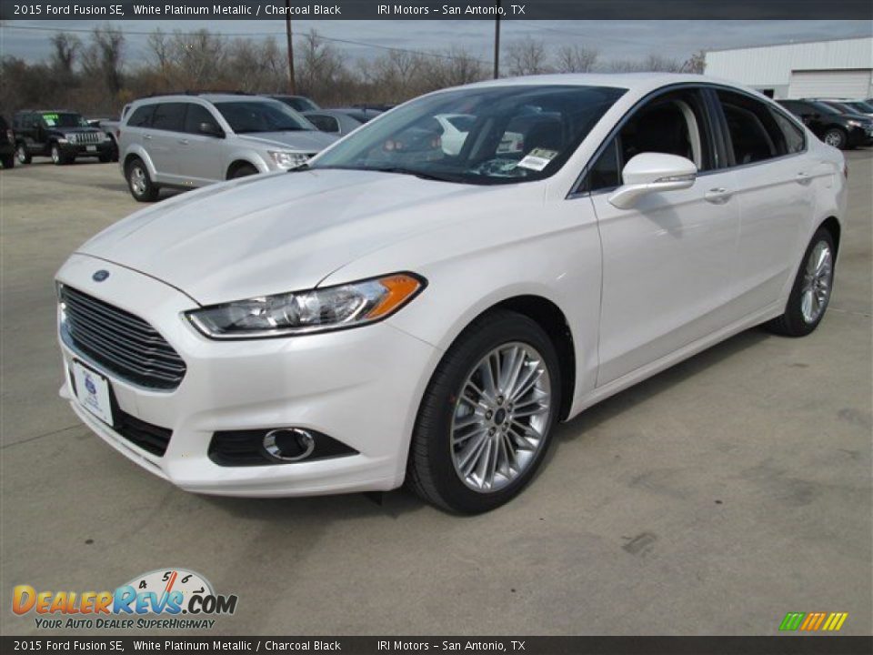 2015 Ford Fusion SE White Platinum Metallic / Charcoal Black Photo #6