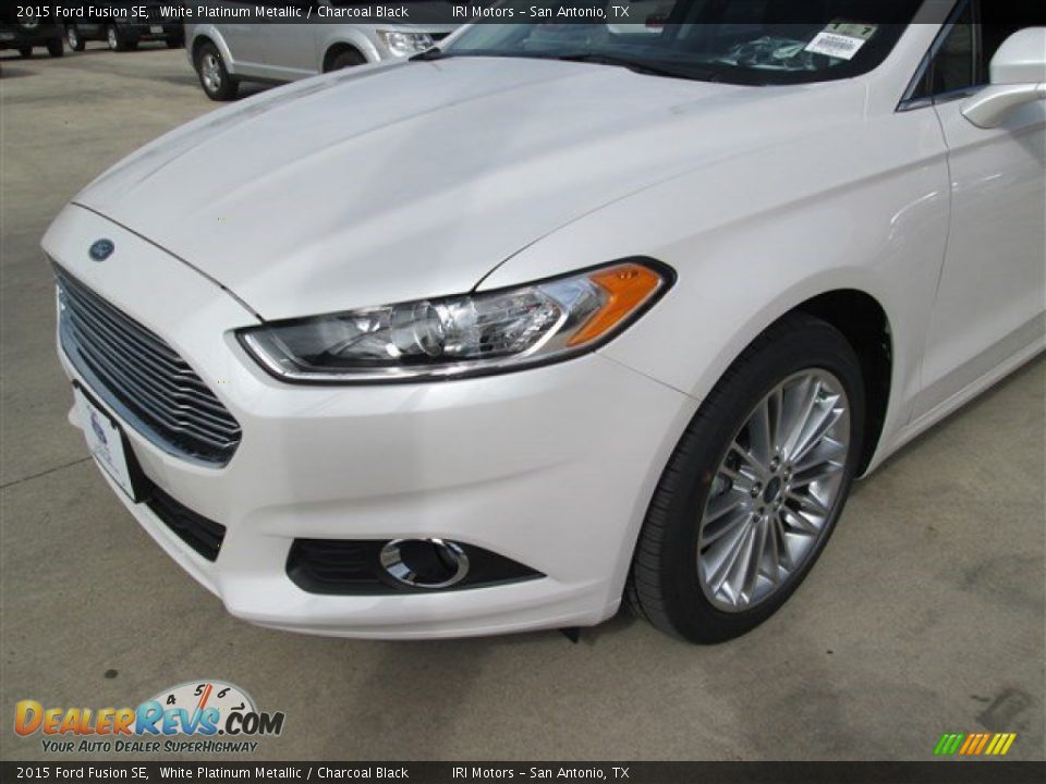 2015 Ford Fusion SE White Platinum Metallic / Charcoal Black Photo #7