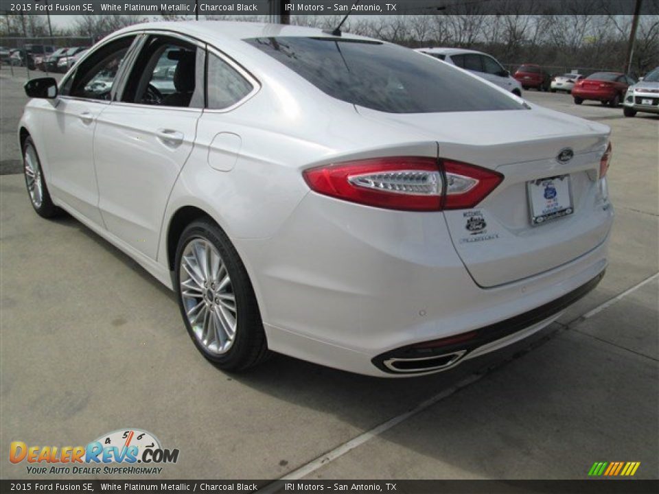 2015 Ford Fusion SE White Platinum Metallic / Charcoal Black Photo #8