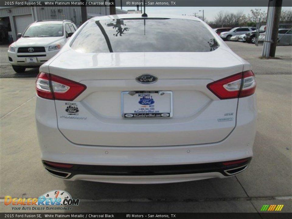 2015 Ford Fusion SE White Platinum Metallic / Charcoal Black Photo #9