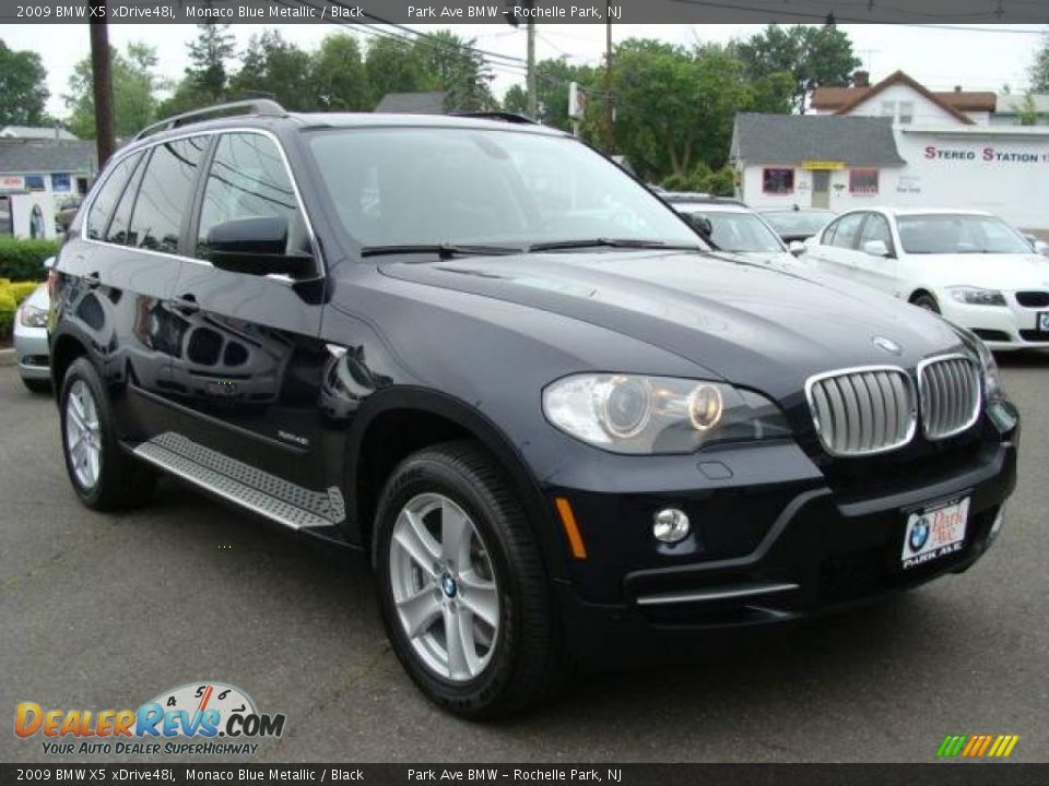 2009 BMW X5 xDrive48i Monaco Blue Metallic / Black Photo #2