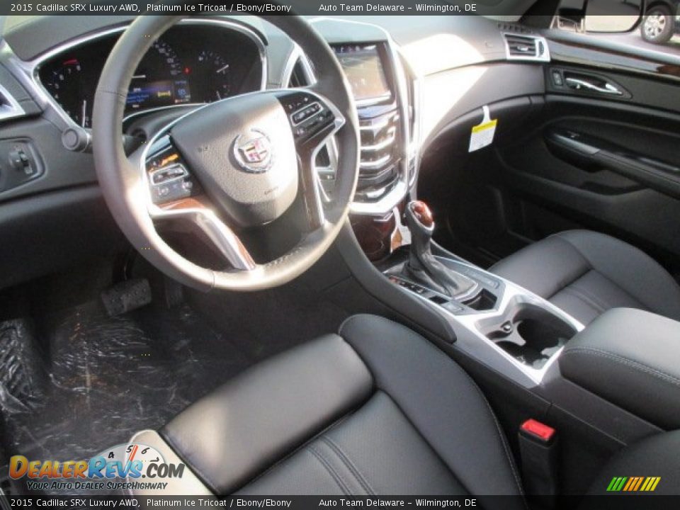 2015 Cadillac SRX Luxury AWD Platinum Ice Tricoat / Ebony/Ebony Photo #6
