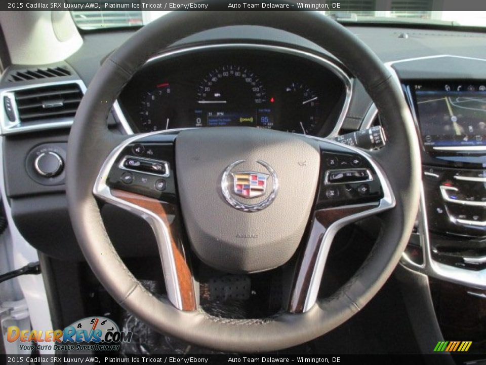 2015 Cadillac SRX Luxury AWD Platinum Ice Tricoat / Ebony/Ebony Photo #7