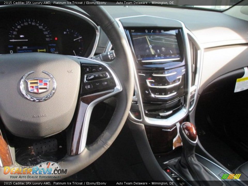 2015 Cadillac SRX Luxury AWD Platinum Ice Tricoat / Ebony/Ebony Photo #8