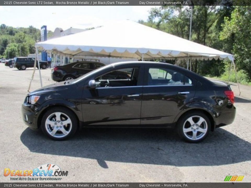 2015 Chevrolet Sonic LTZ Sedan Mocha Bronze Metallic / Jet Black/Dark Titanium Photo #2